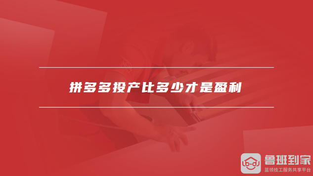 拼多多投产比多少才是盈利