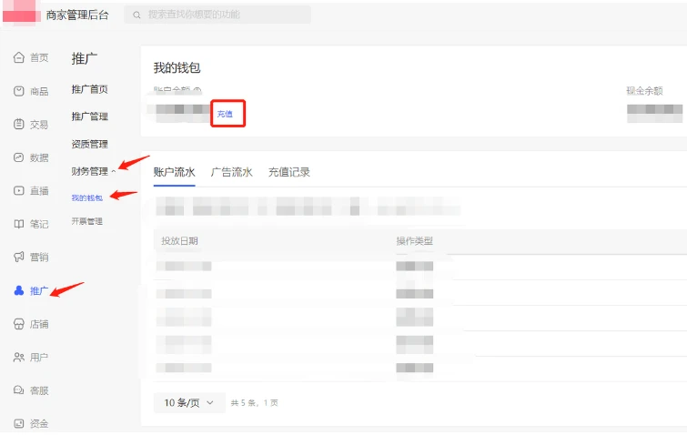 完成财务充值，开启小红书广告ARK后台投放