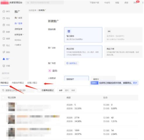 选定小红书广告投放的笔记素材