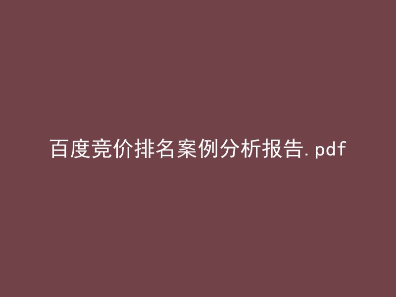 百度竞价排名案例分析报告.pdf