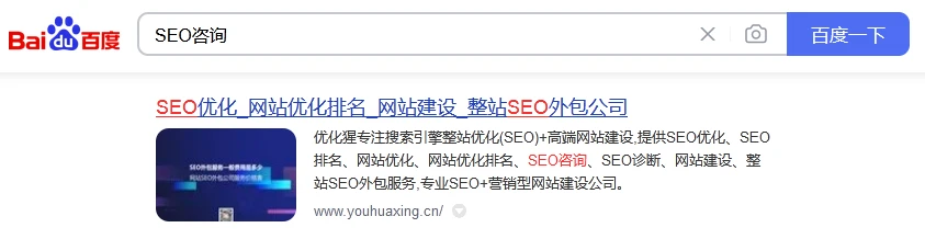 百度自然搜索结果示例